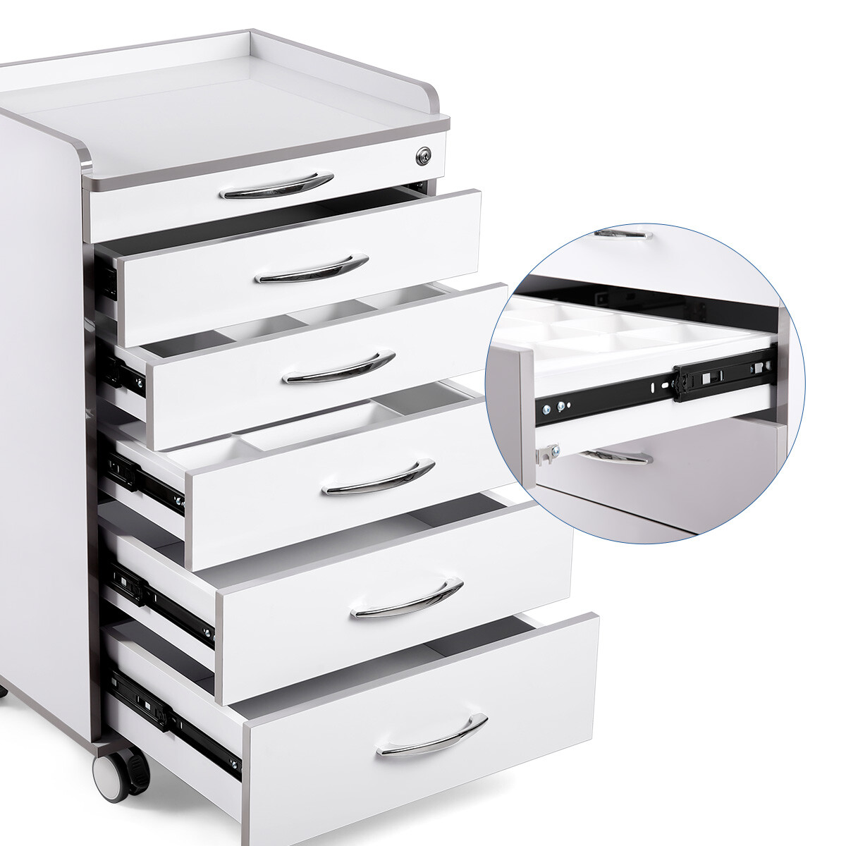 5 Drawers Medical Cart Storage Cabinet/ VRN Dental Ultrasonic Scaler A8 Cavitron