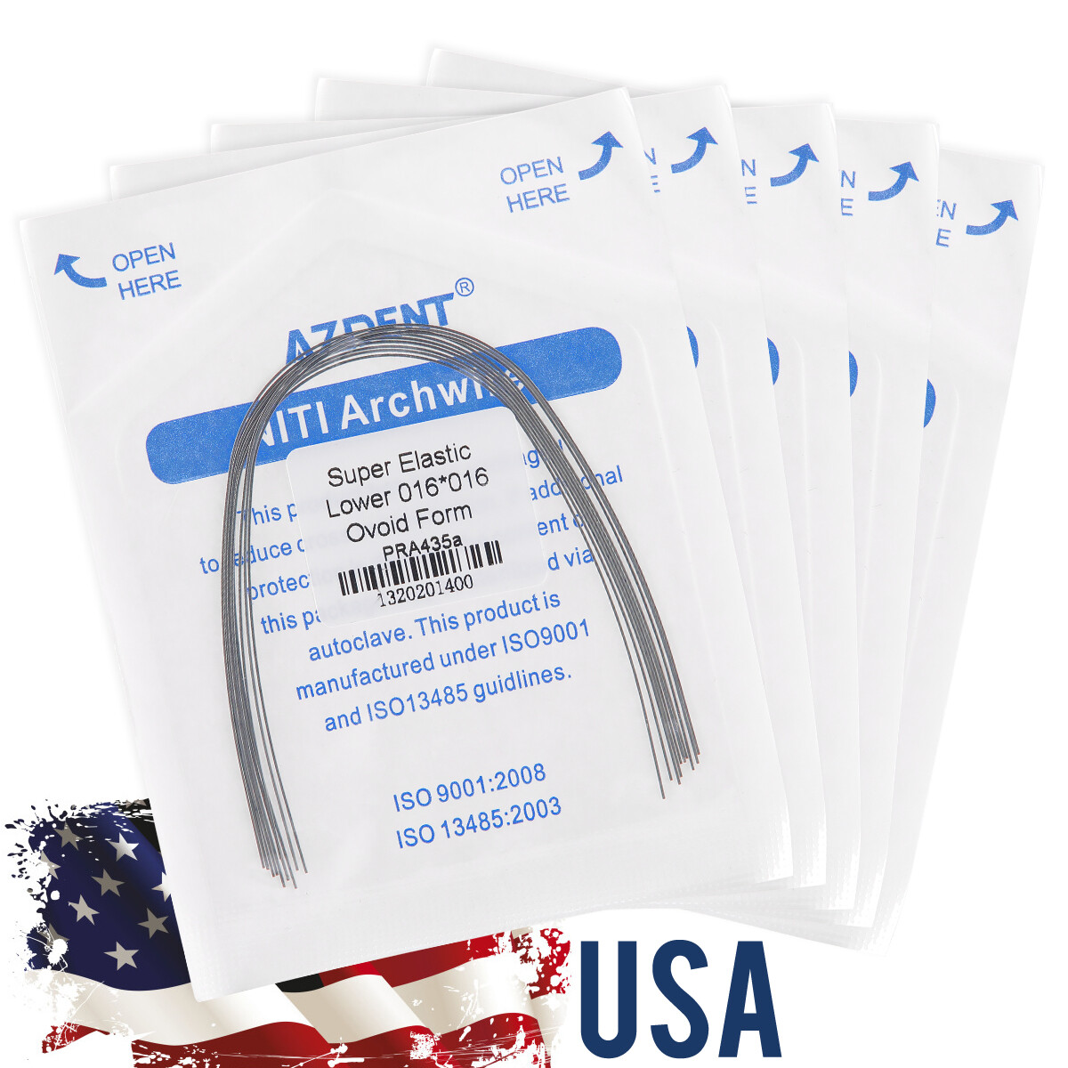 AZDENT Dental Ortho Super Elastic Rectangular Arch Wire Niti Ovoid upper/Lower