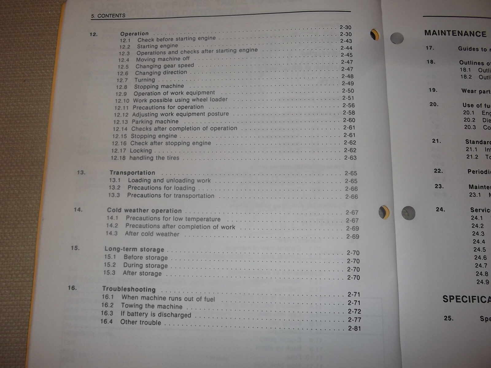 KOMATSU WA320-3 WHEEL LOADER OPERATION MAINTENANCE BOOK MANUAL S/N A30001-UP