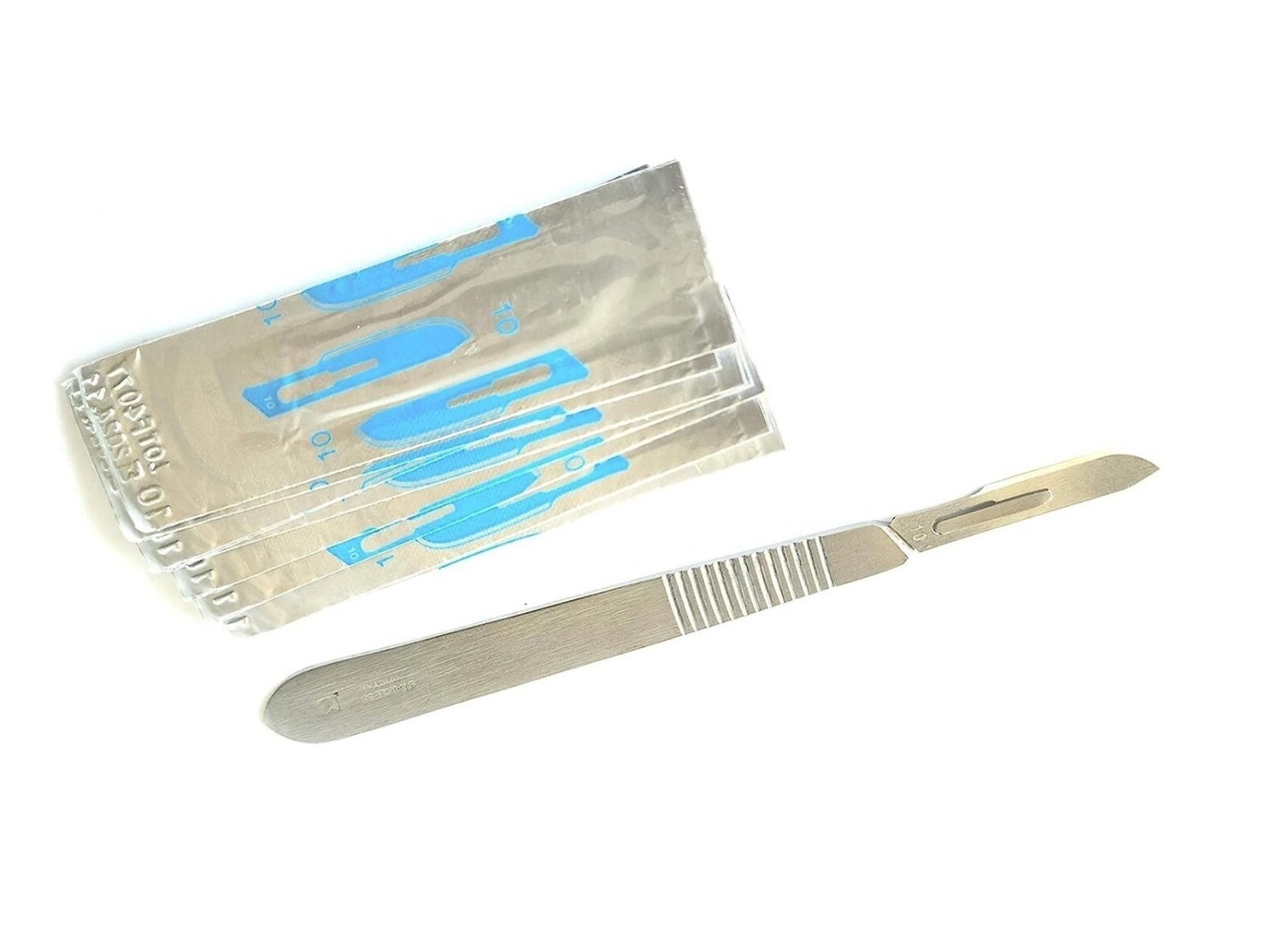 10 Scalpel Blades #10 Includes #3 Metal Handle Suitable for Dermaplaning, Crafts