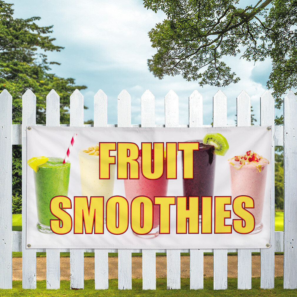 Vinyl Banner Multiple Sizes Fruit Smoothies Advertising Printing B Outdoor