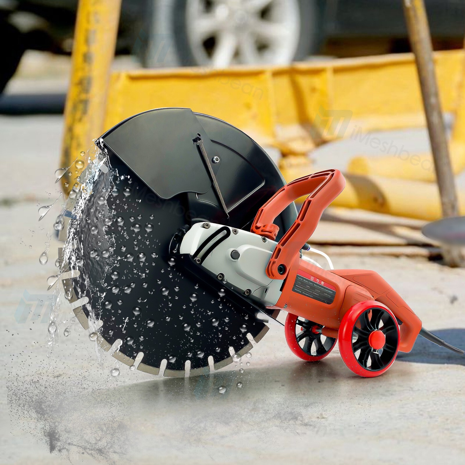 16” Electric Concrete Saw Wet/Dry Saw Cutter with Water Pump and Blade 3200W US