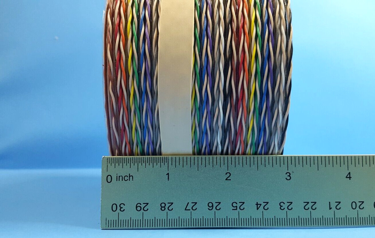 26ft Multi Color Braided Ribbon Cable, 60 Conductor, 1700160, 3M, Twisted Pair