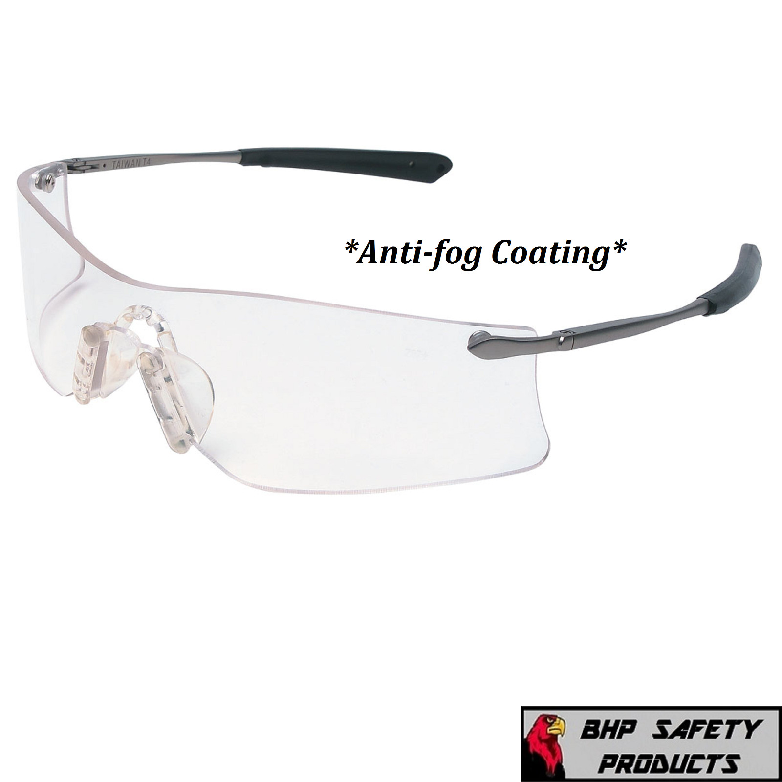 MCR CREWS RUBICON SAFETY GLASSES SUNGLASSES METAL FRAME RUBBER NOSEPIECE 1 PAIR