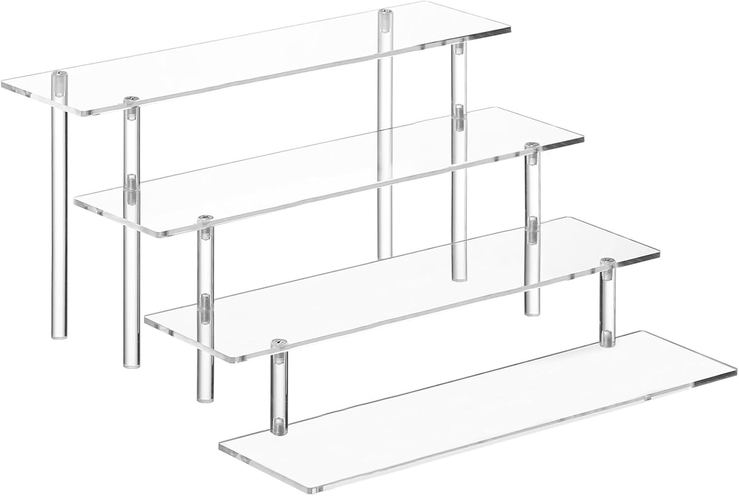 4 Tier Acrylic Perfume Organizer Stand, Clear Display 11.6 x 10.5 x 5.7 inches