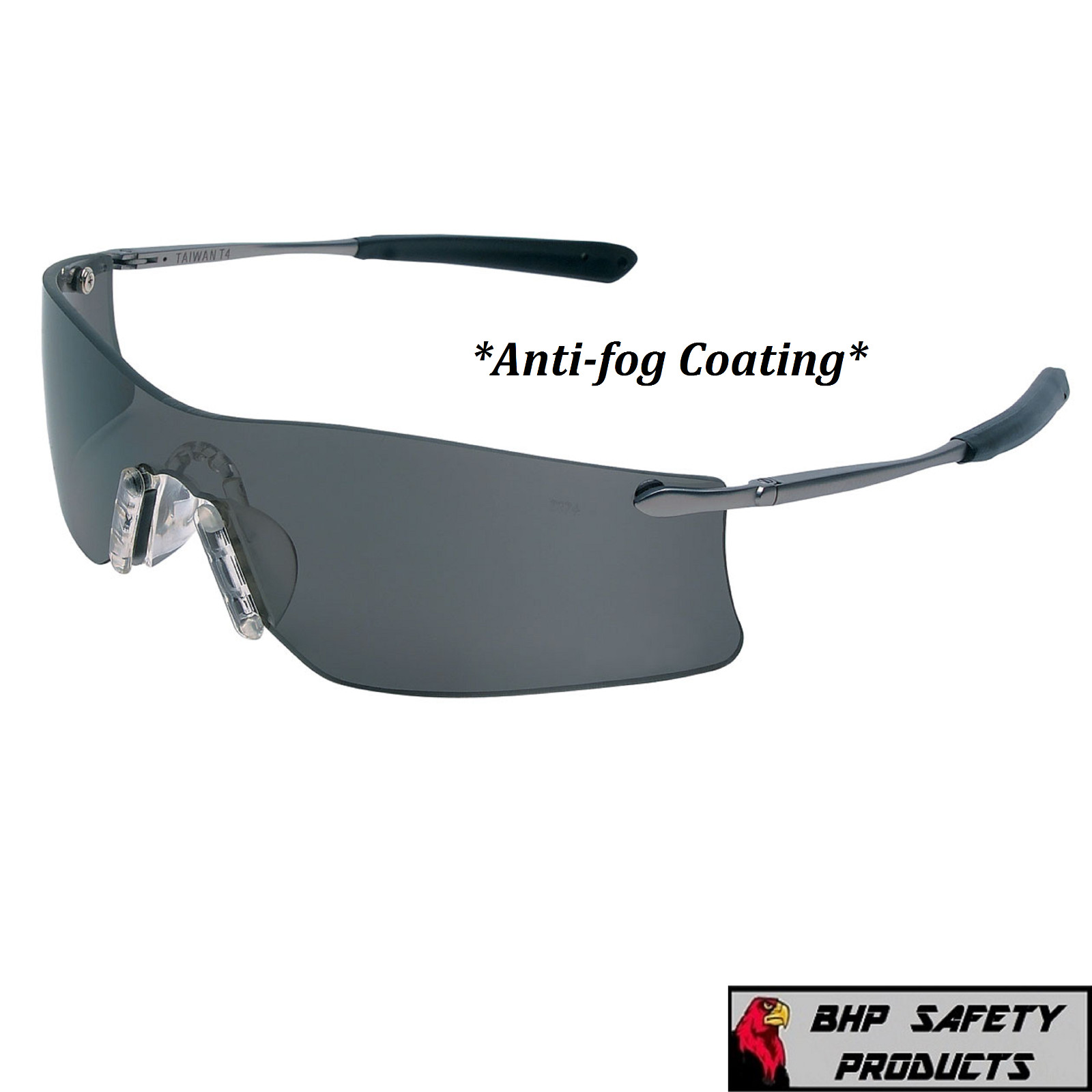 MCR CREWS RUBICON SAFETY GLASSES SUNGLASSES METAL FRAME RUBBER NOSEPIECE 1 PAIR