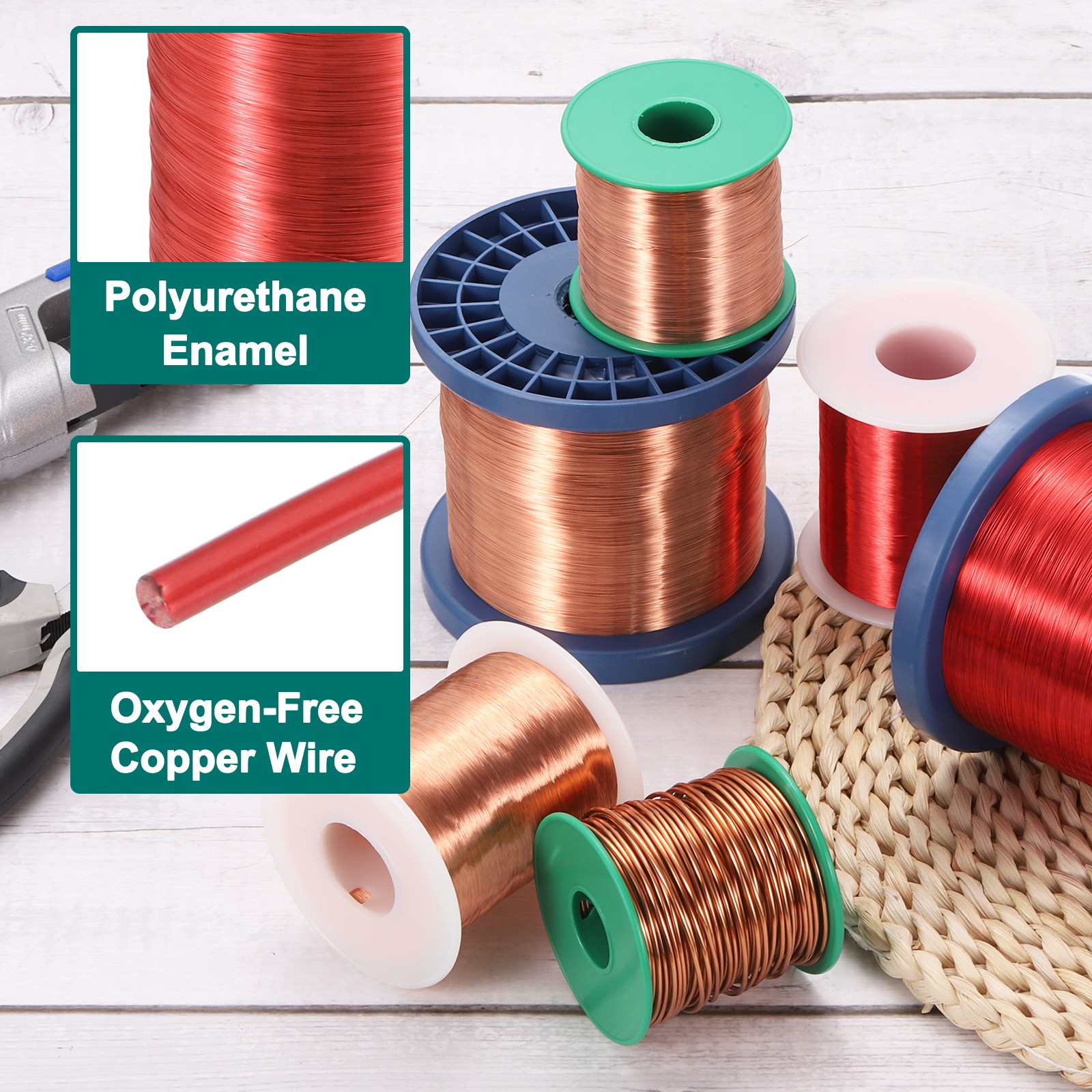 32 AWG Magnet Wire, 32 Gauge 48 oz Enameled Copper Wire, 155C(311F) Red