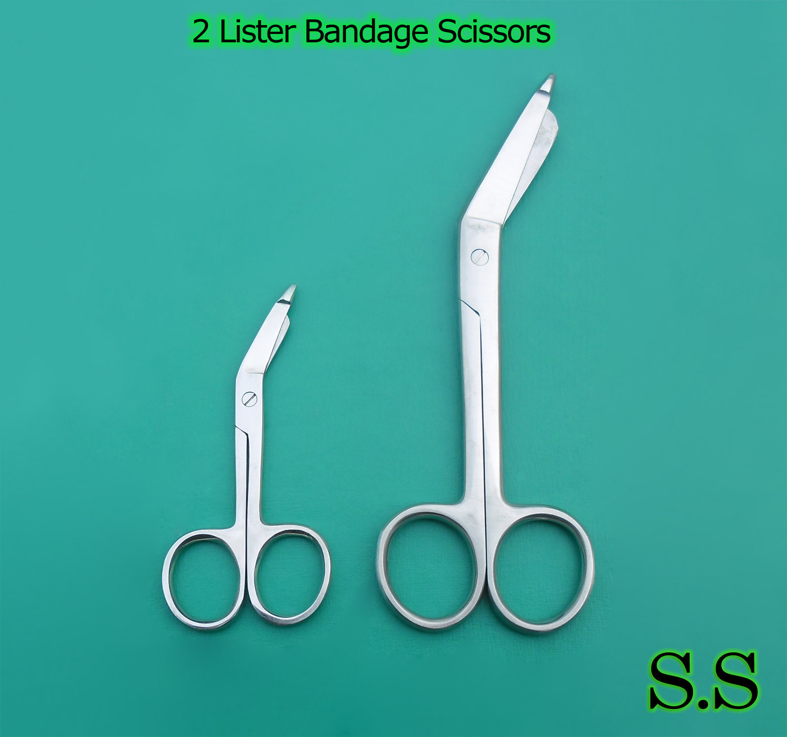 2 Lister Bandage Scissors 3.5″+6.5″ Surgical Instruments