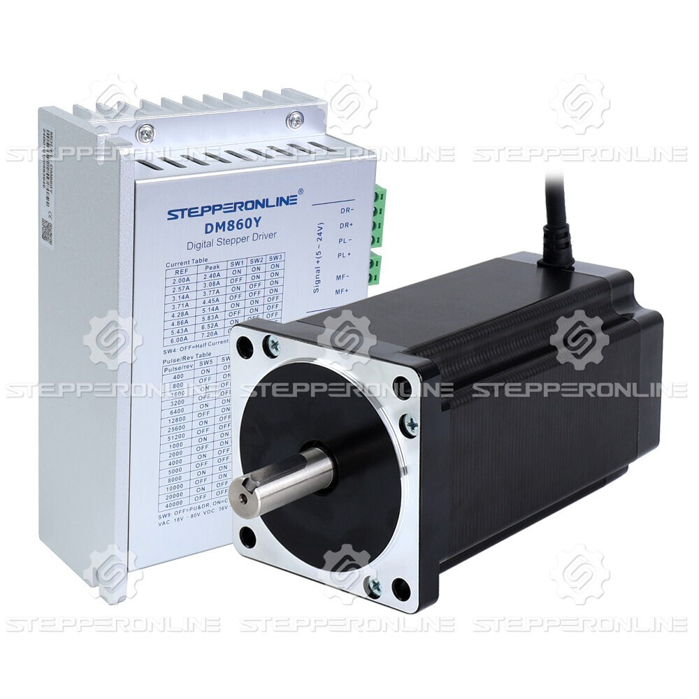 STEPPERONLINE 1 Axis Stepper CNC Kit 12Nm Φ14mm Nema 34 Stepper Motor & Driver