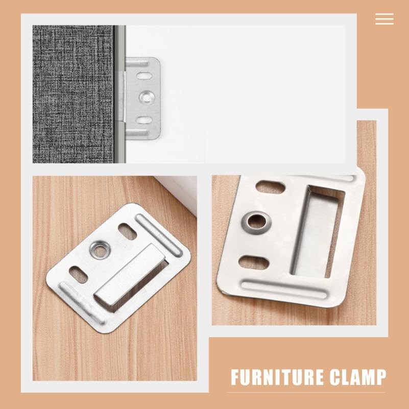 100 Pcs Stainless Steel Wall Panel Buckle Clamps Hanging Bracket Couch Clips