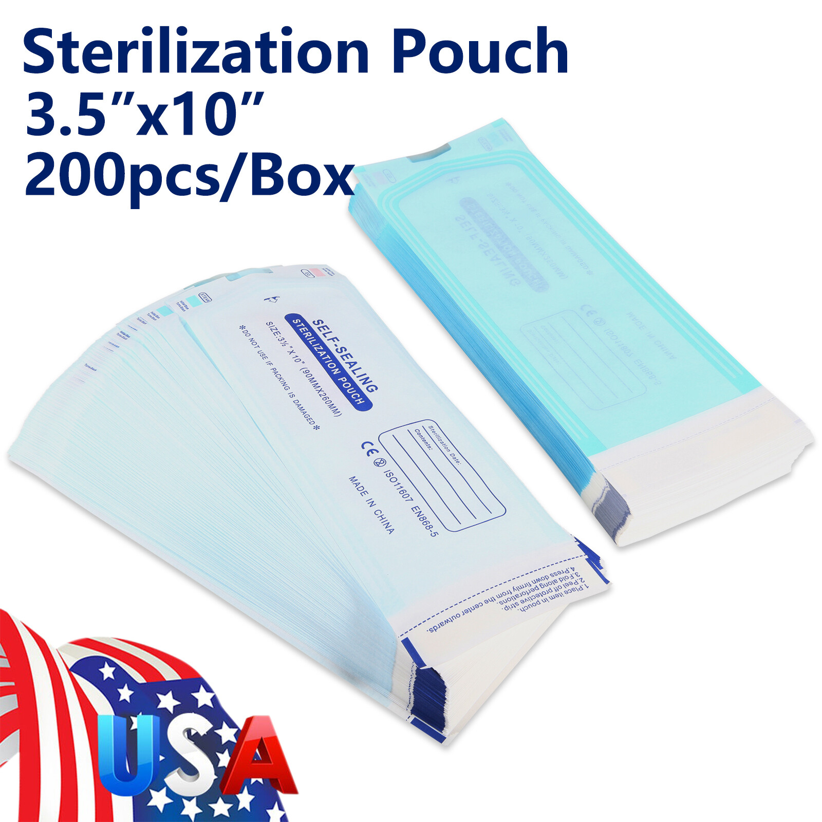 200 Self Sealing Sterilization Pouches Autoclave Pouch,Disposable Sterilizer Bag