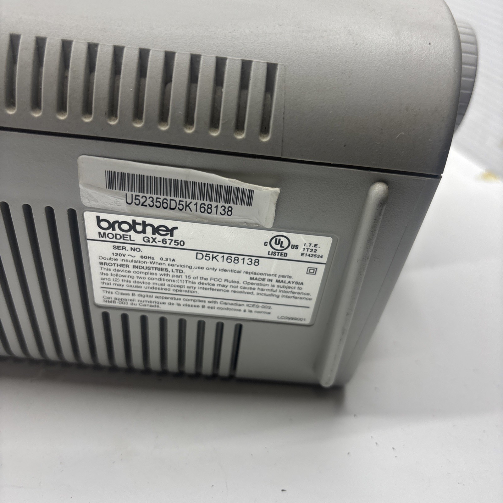 Brother GX-6750 Electronic Typewriter Correctronic W/Cover Tested Working DIRTY