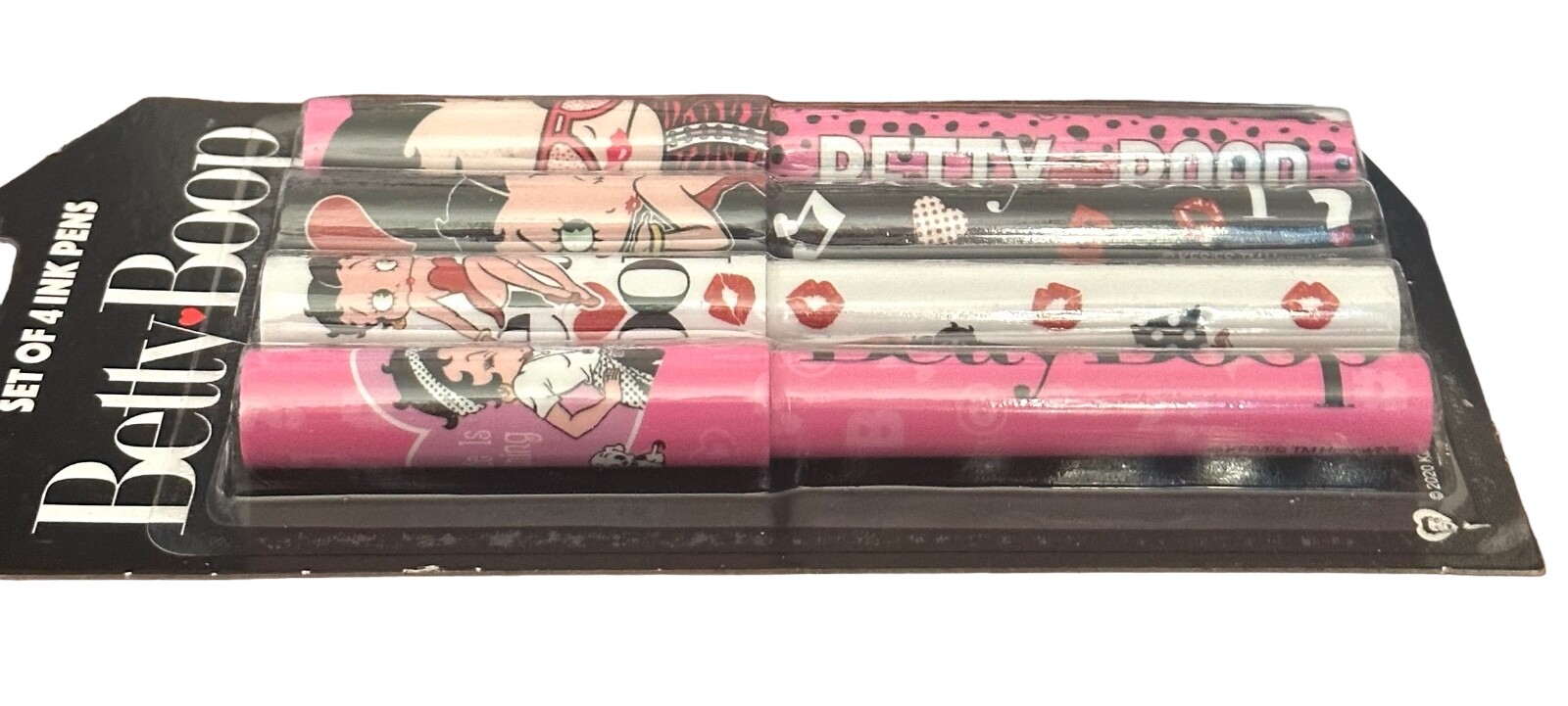 Set of 4 Ink Pens- Betty Boop- 4 different pens- pink black white red lips heart