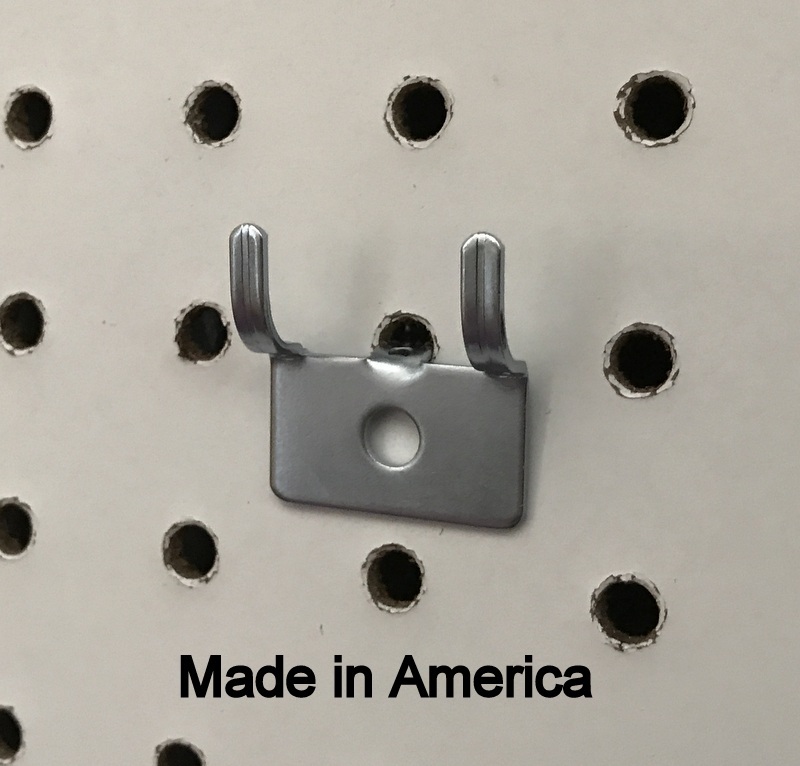 (20 PACK) Picture Clock Notch Utility ‘J’ Peg Hook. For 1/8 to 1/4″ Pegboard