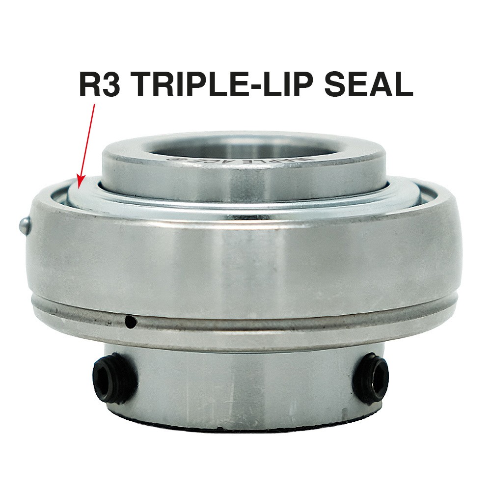 UC210-31 Insert Bearing 1-15/16″ Bore Spherical OD, R3 Seal Set Screws Lube Hole