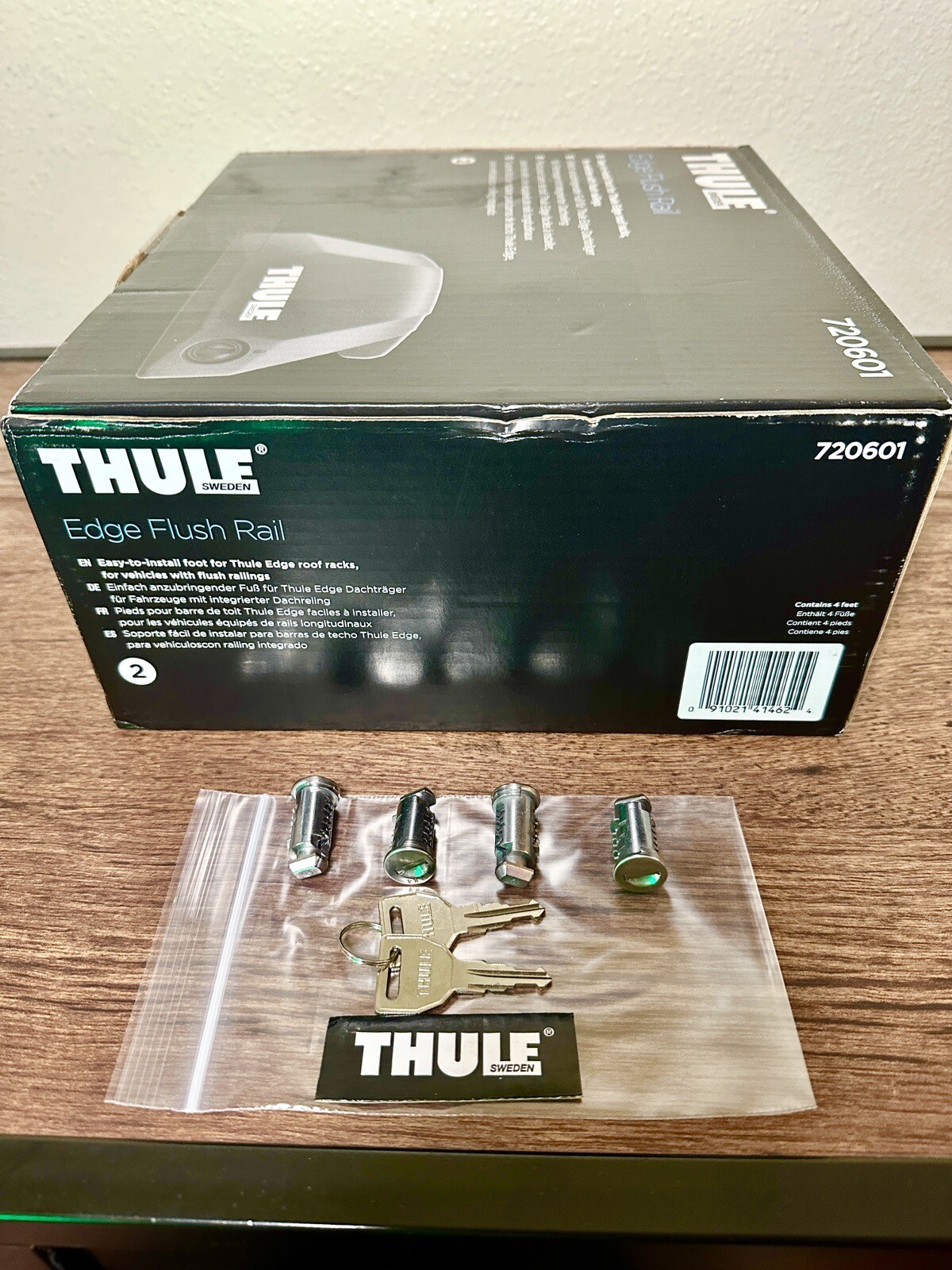 Thule Edge Flush Rail Foot Pack 720601 + Thule Metal Locks (Free $74.95 Value)