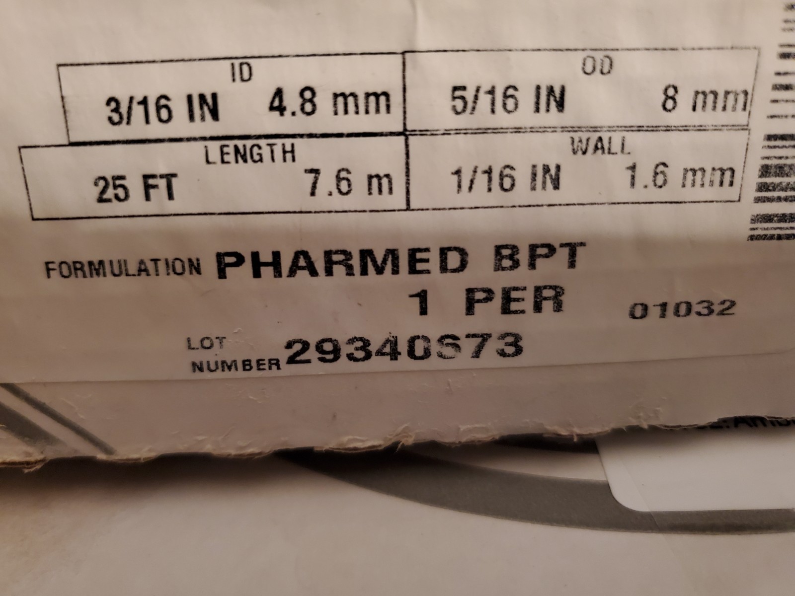 Tygon AY242012 PharMed BPT Biocompatible Tubing 3/16IN X 5/16 X 1/16″ 25Feet