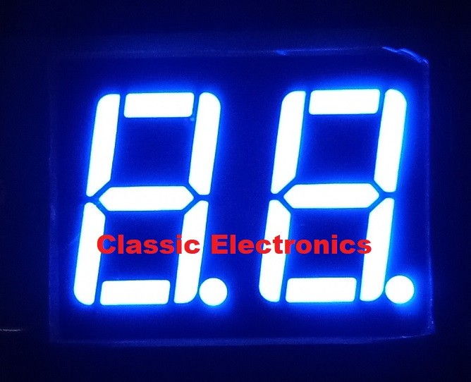 Blue 0.56″ inch 14.2mm 7 Segment Dual LED Display 18-Pin Common Anode 2-Digit