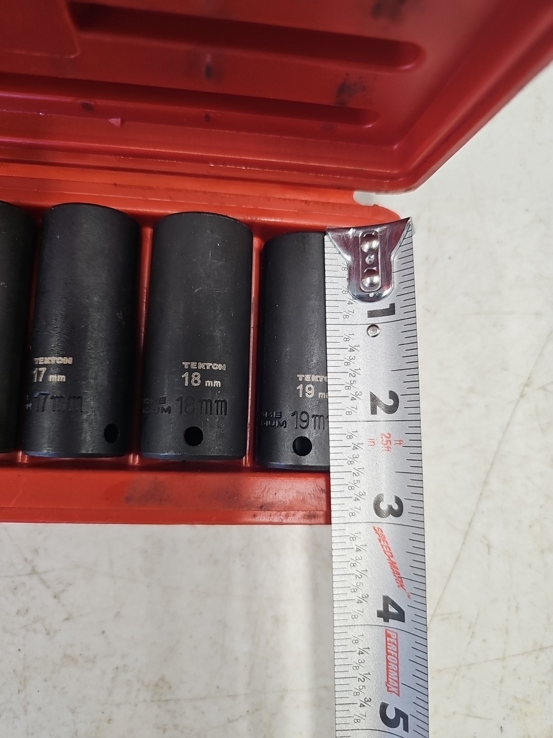 Tekton 3/8 Inch 6 Point Impact Socket Set, 8 Piece (10-19MM)