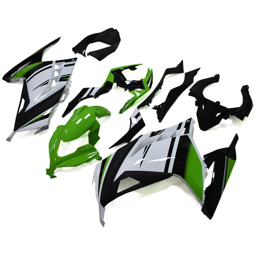 ABS Injection Fairing Kit For Kawasaki Ninja 300 2013-17 Green White Black