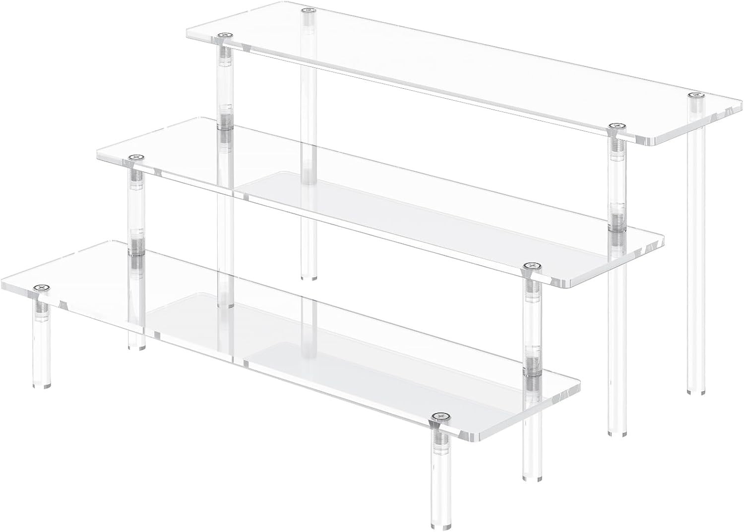 3 Tier Acrylic Display Risers, Large Perfume Organizer 8.5 x 11.8 x 5.9 inches