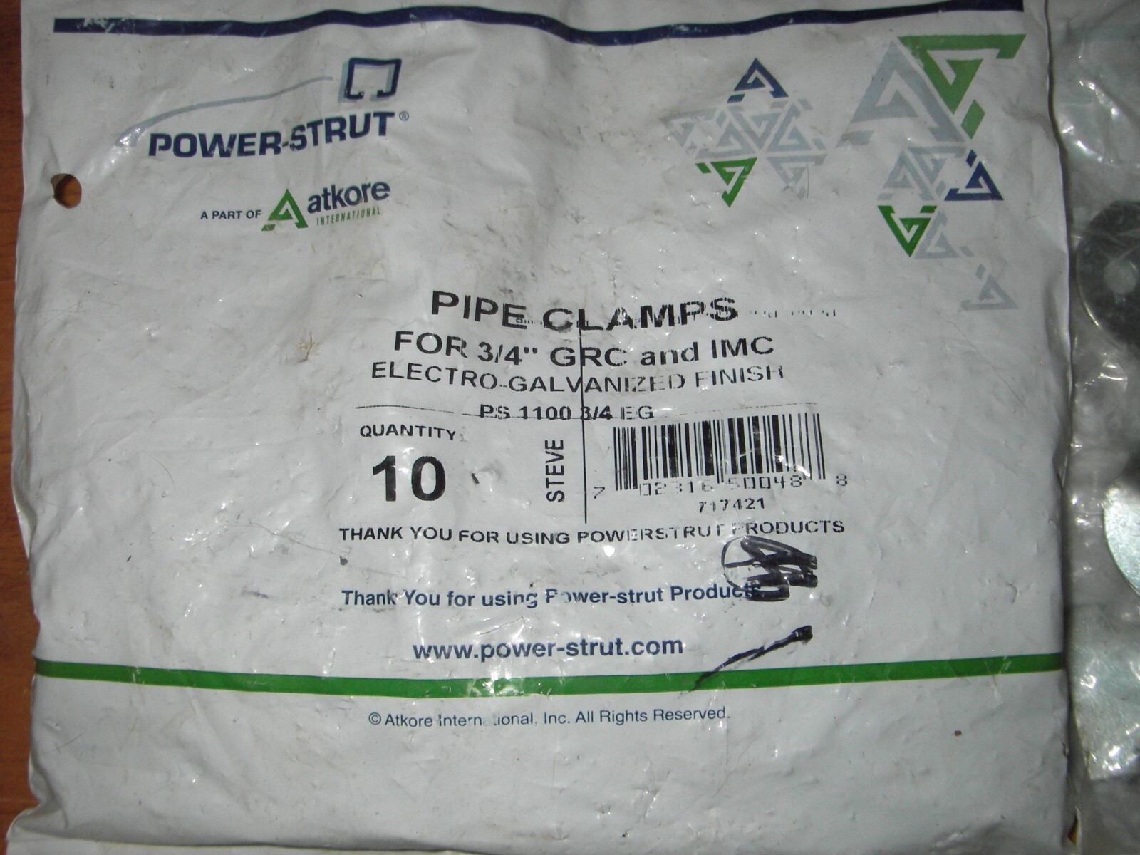 Lot Of 20 pcs: Power Strut PS 1100 3/4” Conduit Pipe Clamps/Straps. EMT IMT.