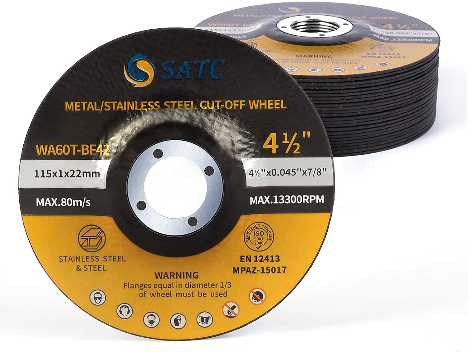 25 Pack 4-1/2″ Cut Off Wheels Depressed Center Angle Grinder Metal Cutting Disc