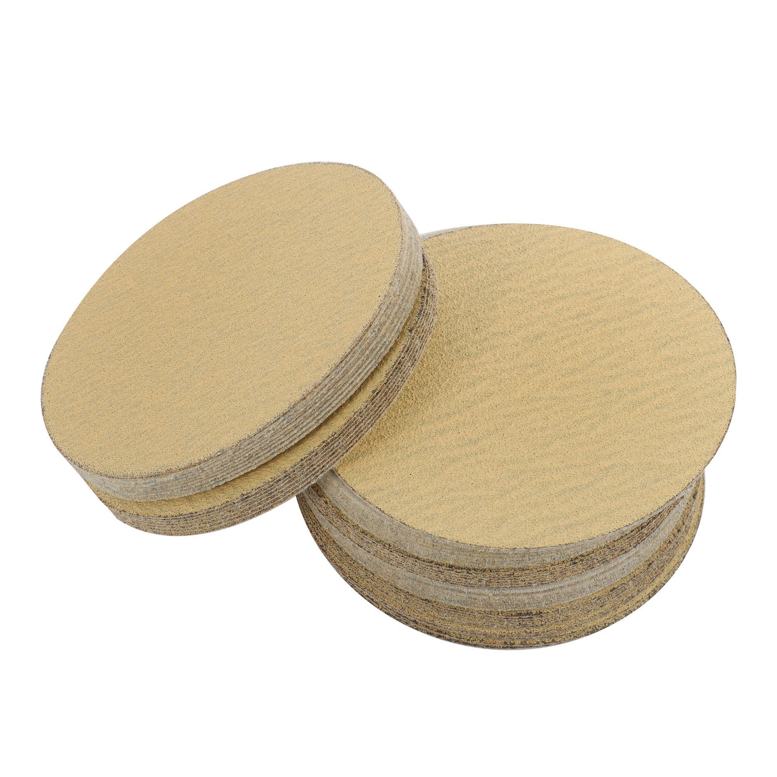 100 Pack NO-Hole Sand Paper 80 Grit 5 Inch Hook Loop Pads Sanding Disc Flocking