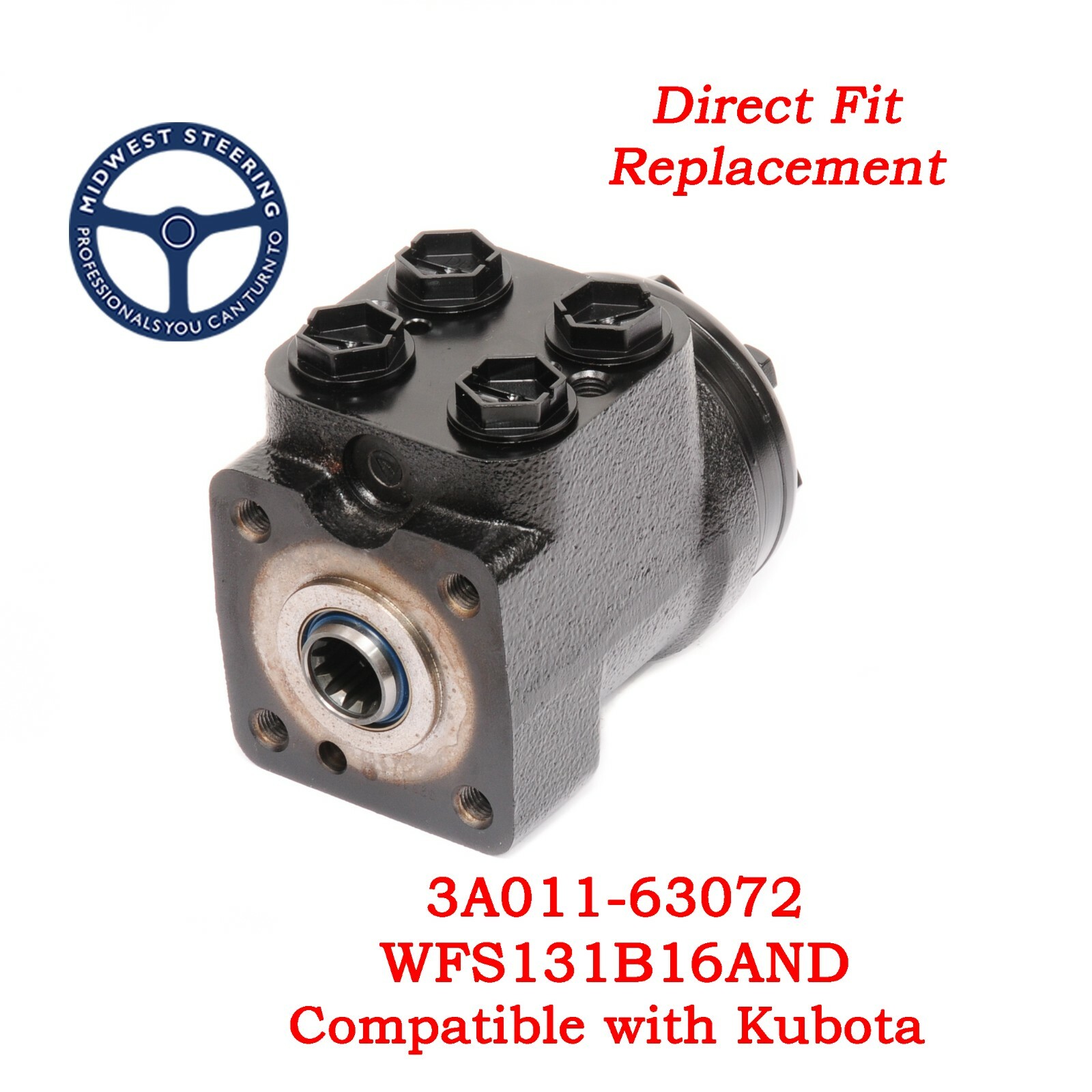 Steering Valve compatible with Kubota 3A011-63072, 3A011-63070, 3A011-63073