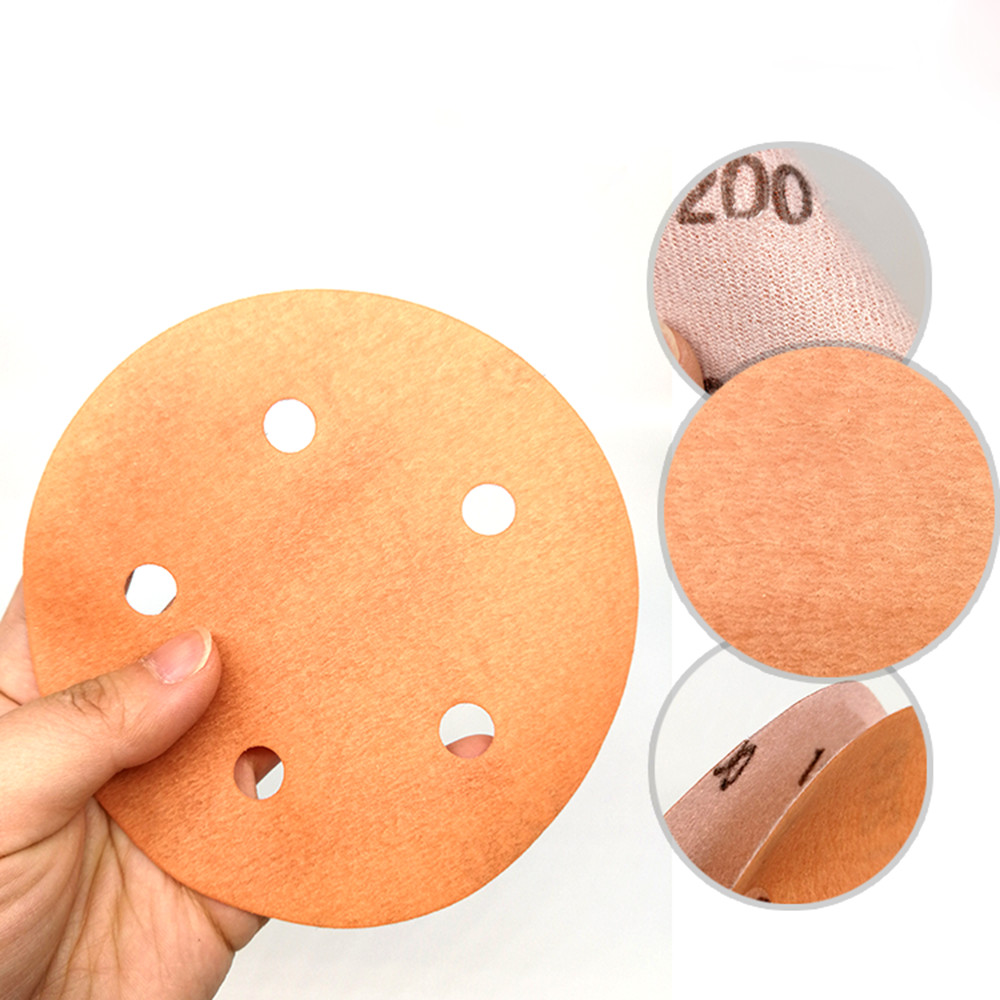 5 Hole Ø 125mm 5″ Hook & Loop Sanding Discs Dry & Wet Sandpaper Grit 600#-4000#
