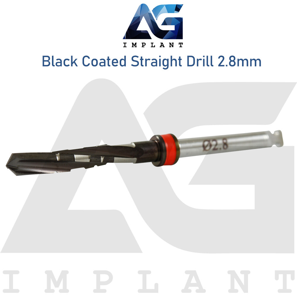 DNT² Black Coated Straight Drill Set Sur gical Dental 8 Drills Tool Instrument