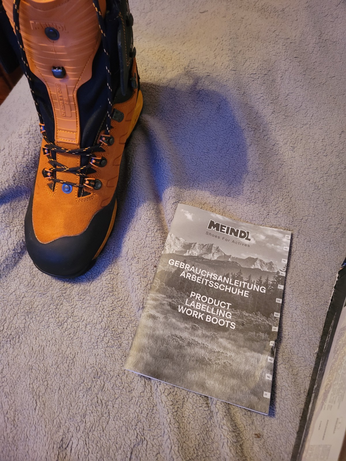 Meindl Air Stream Rock chainsaw tree Boots GORE-TEX 3558 76 Size 44 Orange Black