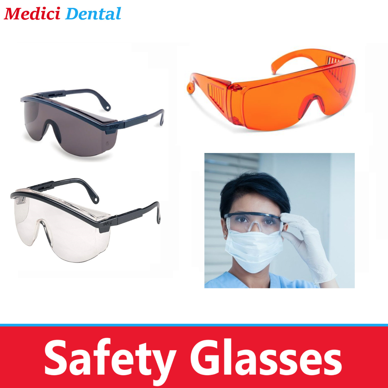 Dental Lab Safety Eyewear Safety Glasses UV Protection, Anti-Fog Safety Goggles