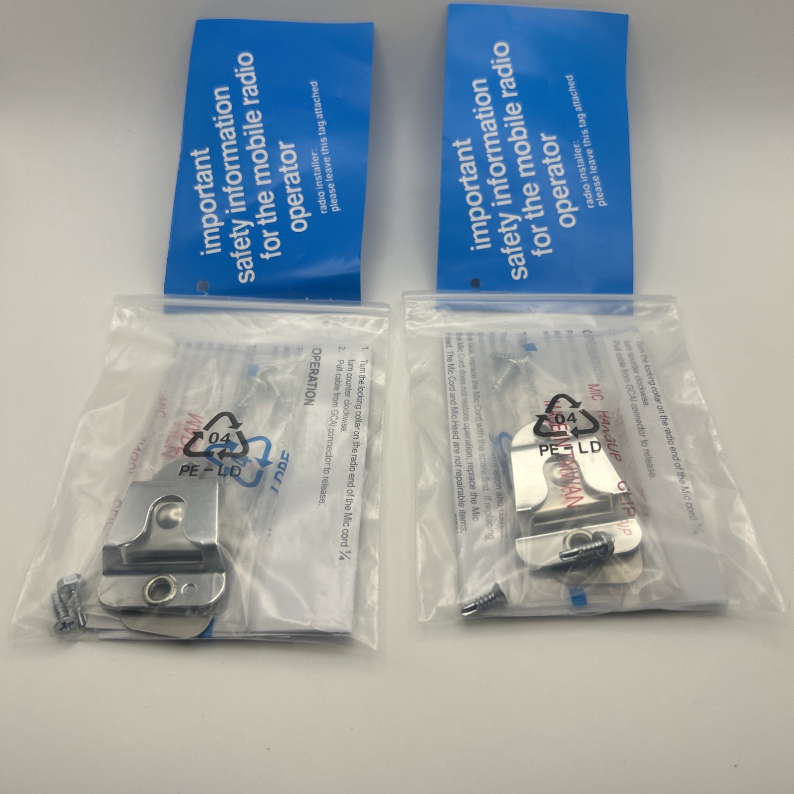 Lot Of 2 Genuine OEM Motorola HLN5391 Palm Microphone Hang-Up Clip APX Series