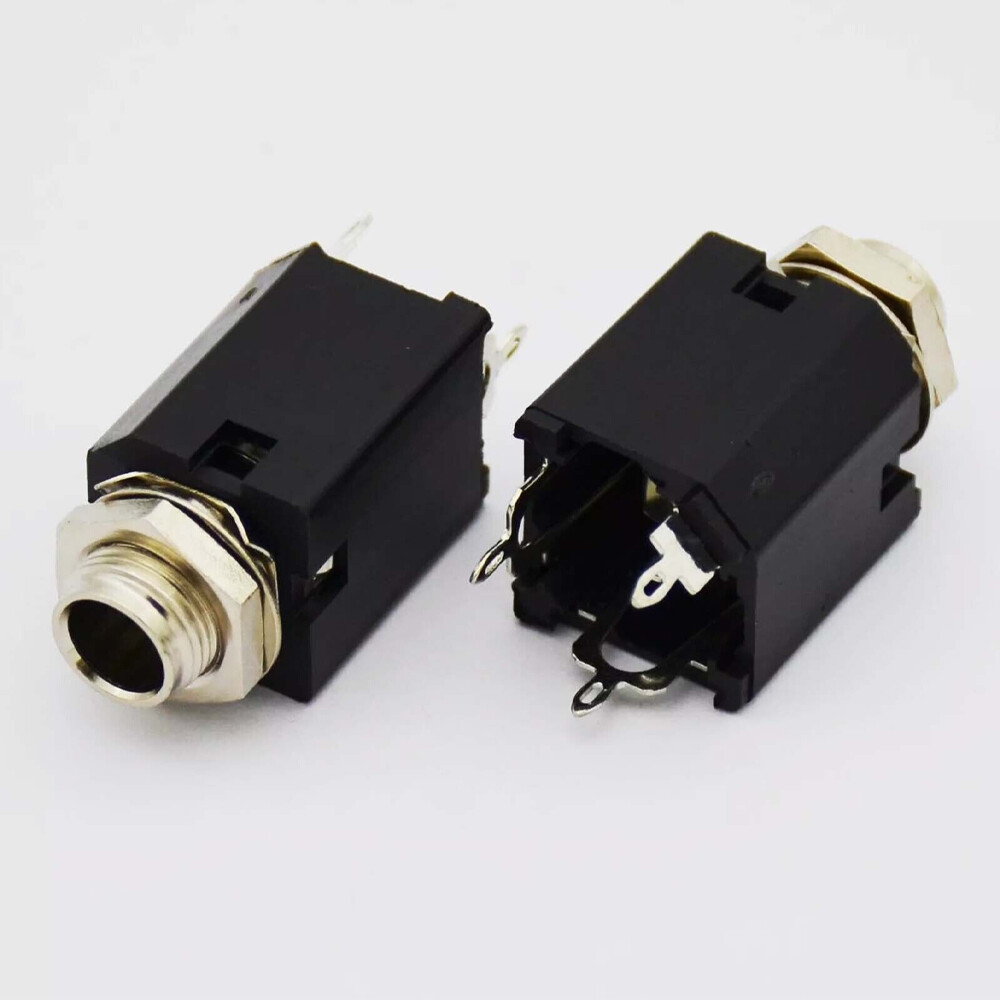 10PCS x 1/4″ 6.35mm Stereo Jack Socket Audio Plug For Guitar Pedal/Amp/ Diy