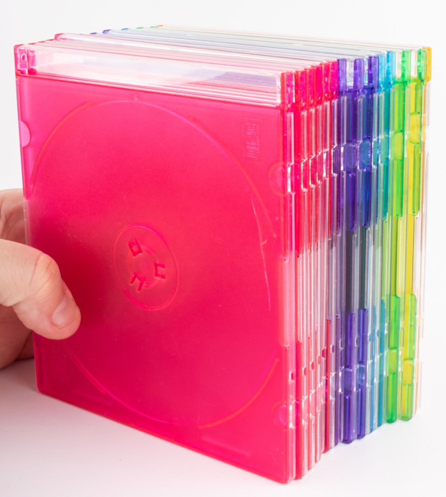 Memorex Multi-Color (5 Colors) Slim CD DVD Disc Jewel Cases Fourteen (14) Total