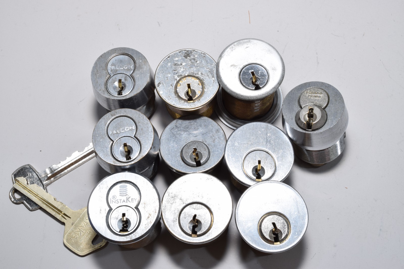 lot of 10 Locks cylinders Kaba, Falcon, Insta Key, Unmarked. 5647