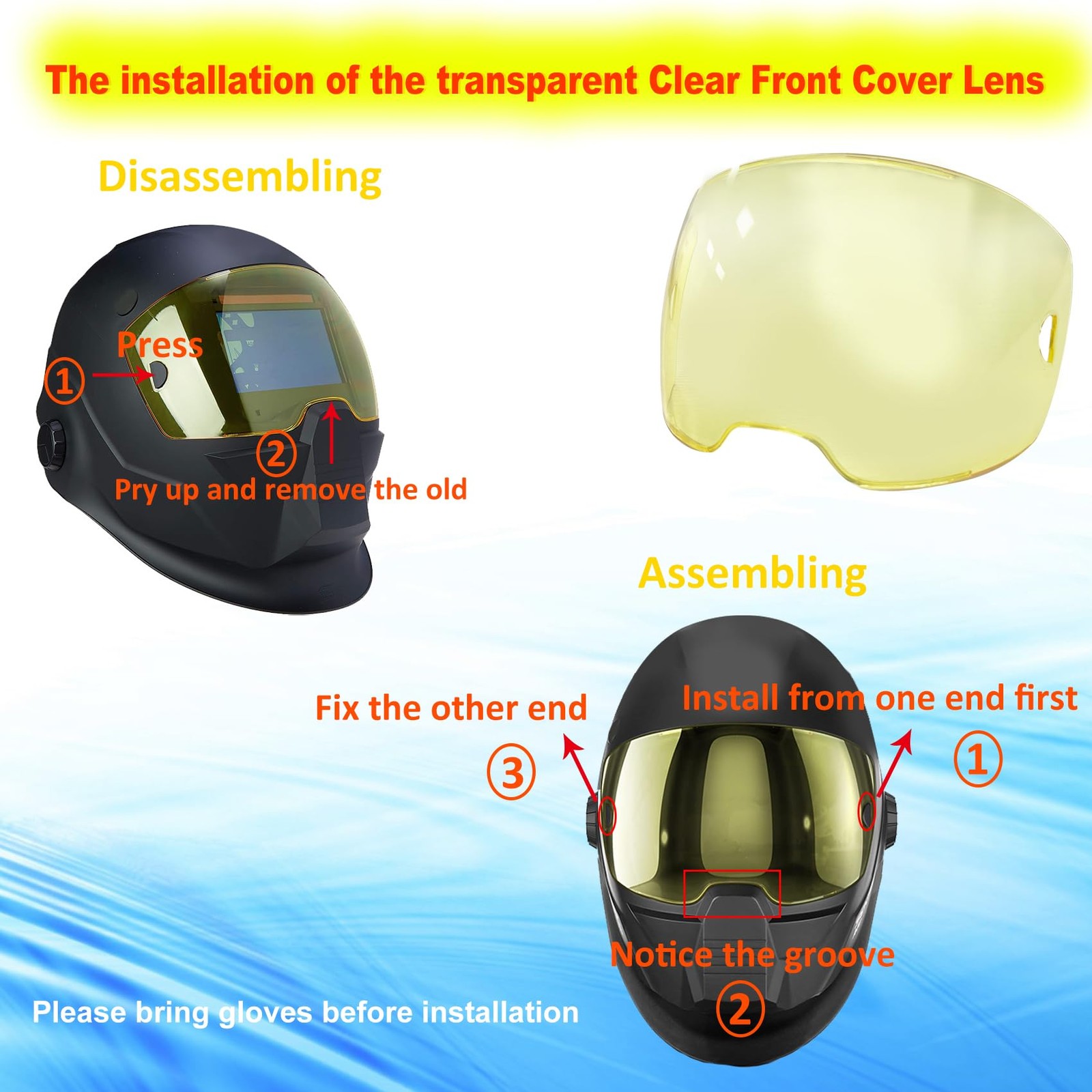 5 Pack 700000803 Clear Front Cover Lens Compatible with ESAB Sentinel A50 Weldin