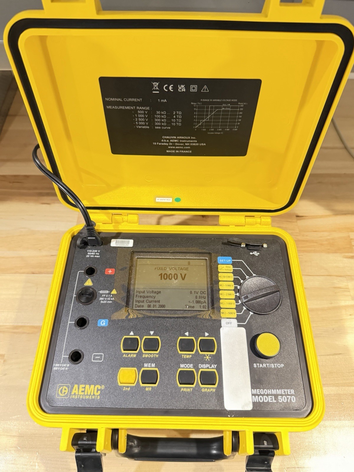 AEMC 5070 MEGOHMMETER GRAPHICAL INSULATION TESTER (FREE SHIPPING)