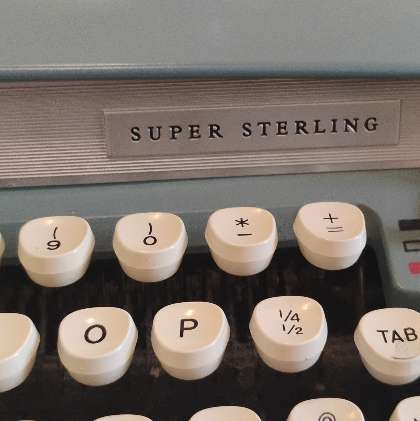 Smith-Corona SCM Super Sterling Portable Typewriter w/ Case Blue Works Perfectly