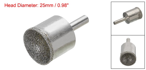 25mm 100 Grits Diamond Mounted Point Spherical Concave Head Bead Grinding Bit