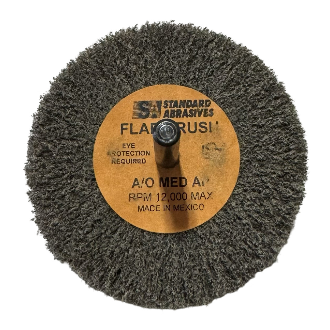 Standard Abrasives 3″ x 2″ x 1/4″ Buff & Blend Mounted Flap Brush AO MED