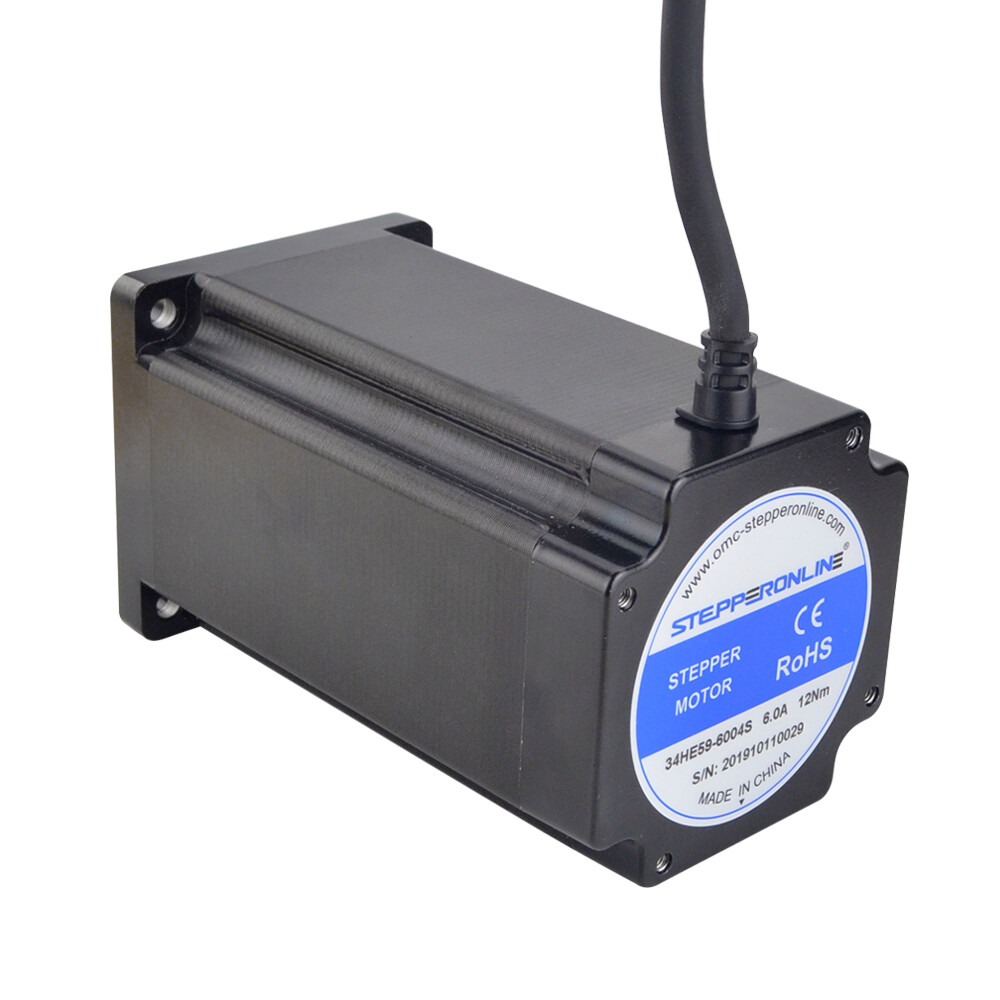 STEPPERONLINE 2PCS Nema 34 Stepper Motor 1700oz.in 6A Φ14mm Keyway Shaft CNC