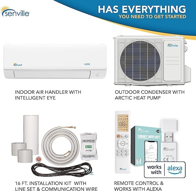48000 BTU Five Zone Ductless Mini Split Air Conditioner and Heat Pump 22 SEER