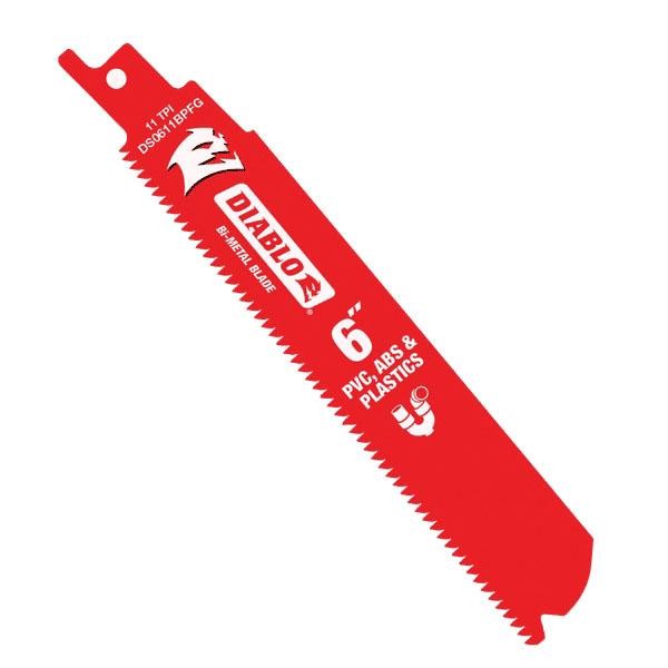 FREUD DS0611BPFG5 Reciprocating Saw Blade 6″ Bi-Metal 11 TPI for PVC/Plastic