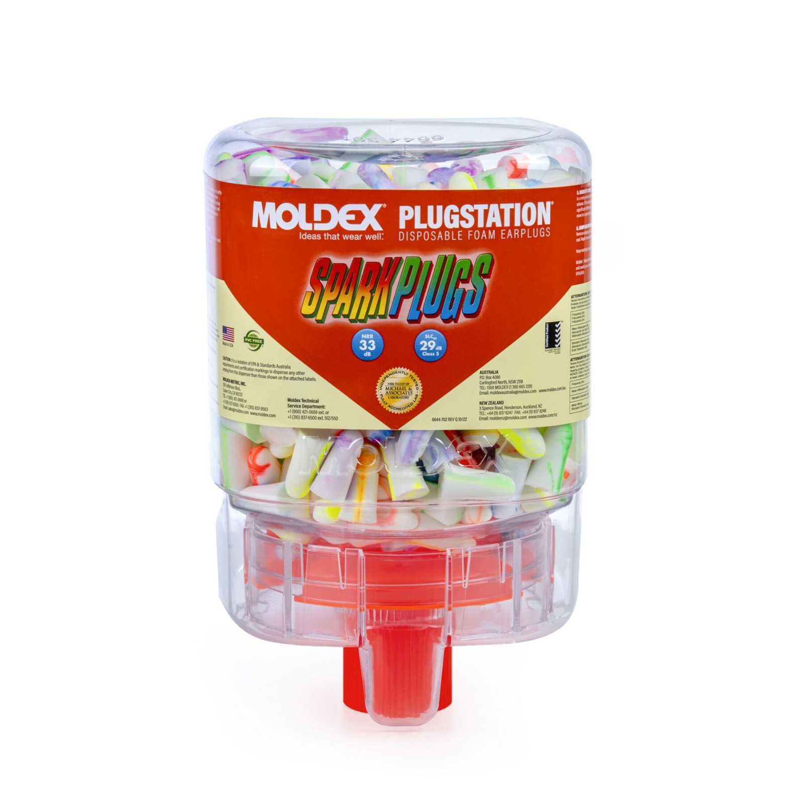Moldex SparkPlugs PlugStation Uncorded Disposable Foam Earplug Dispenser, 6644