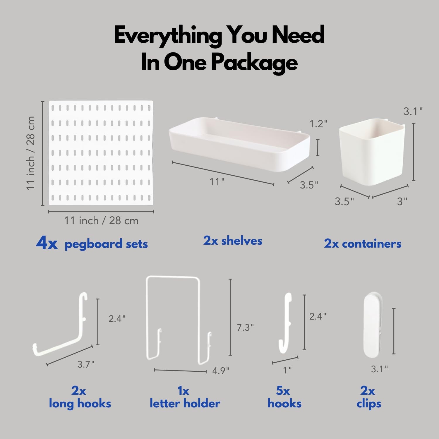Pegboard Combination Kit Pegboards And Accessories Modular Hanging For Wall Orga