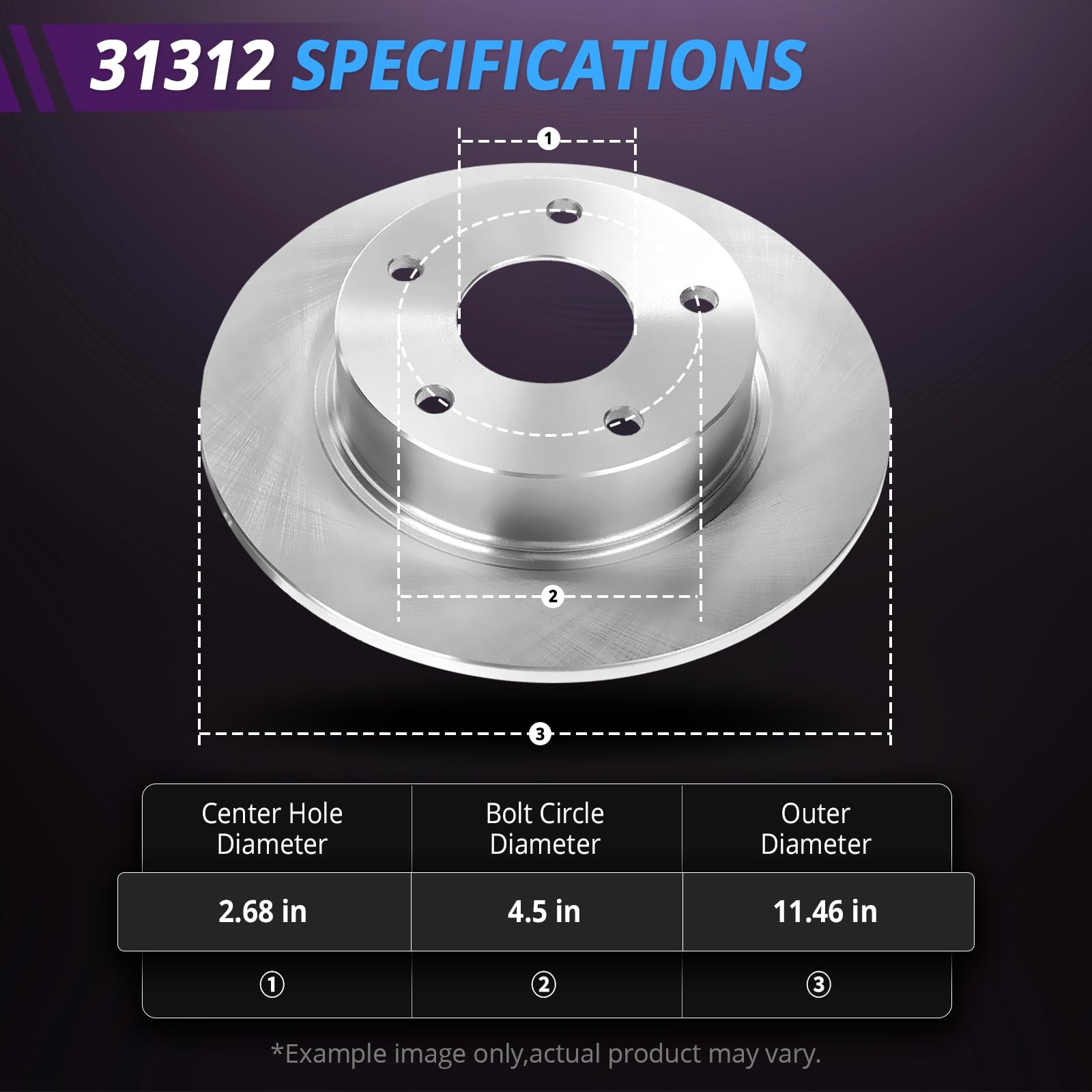 11.65″ 11.46″ Brake Rotors Ceramic Pads Kit 2007-2013 Nissan Altima 31464 31312