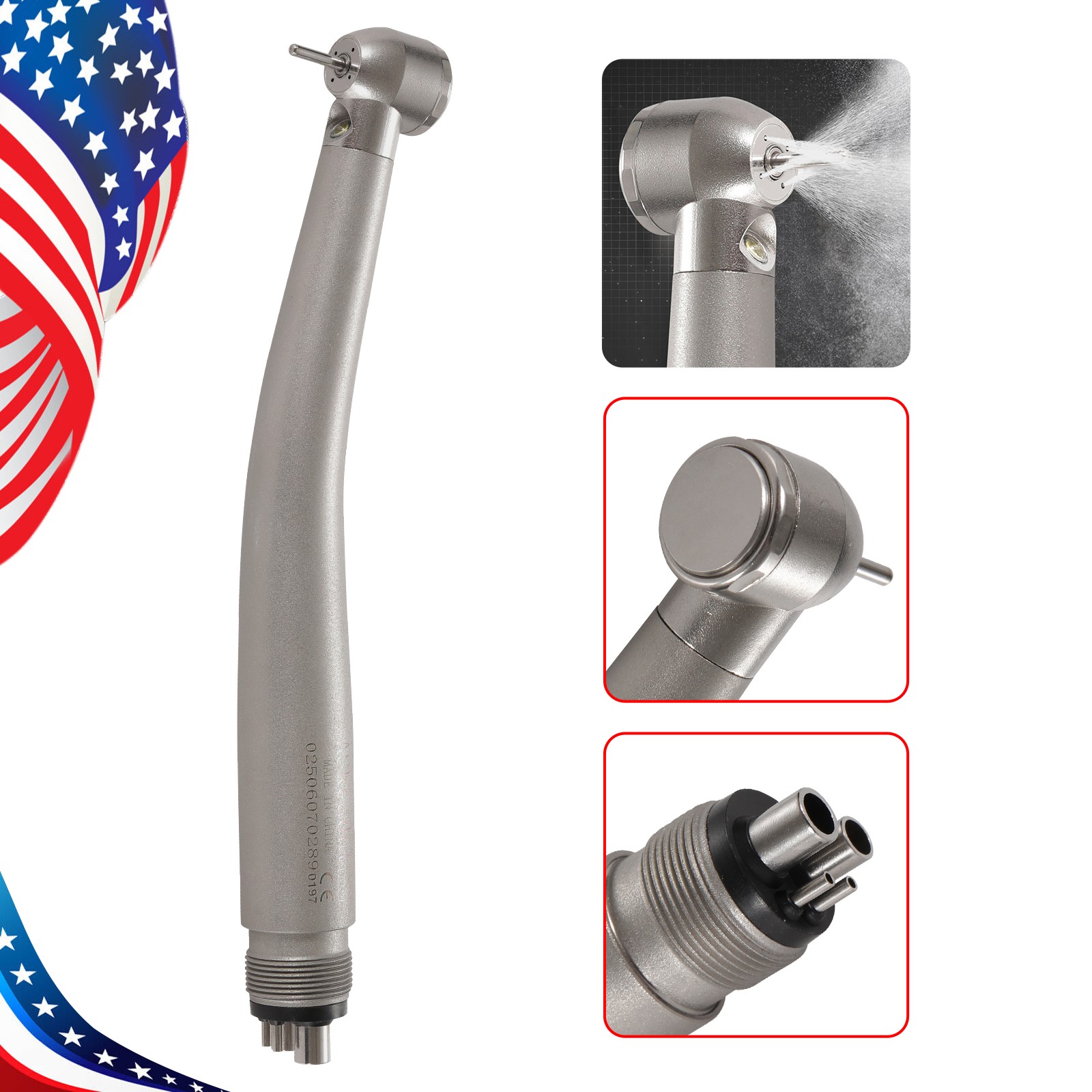 Dental Fiber Optic High Speed Turbine Handpiece 2/4H LED E-generator