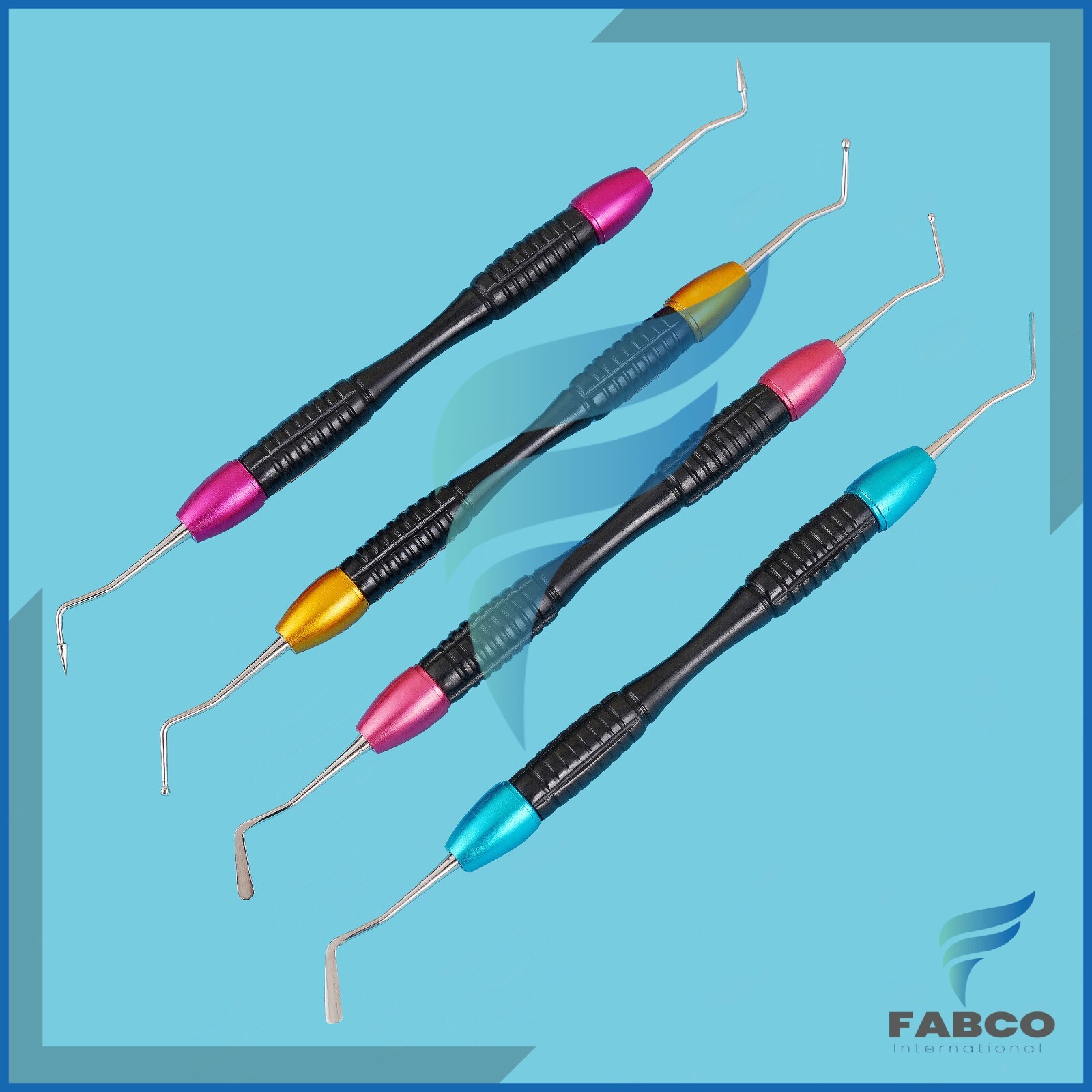Dental Composite Filling Restorative 4Pcs Kit Dental Instruments Double Ended